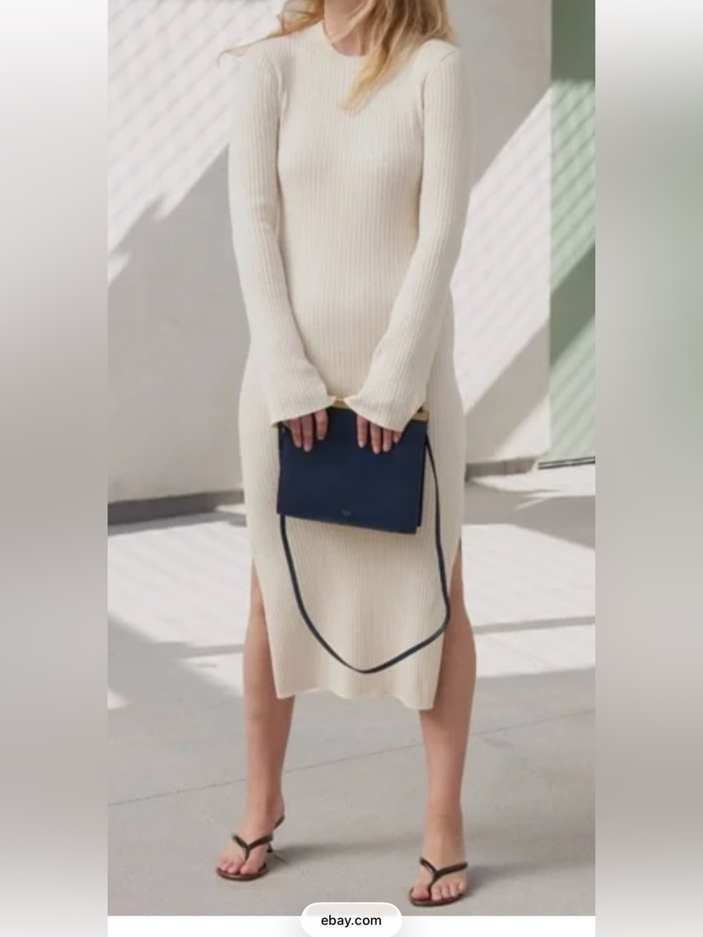 AYR The Crowd Pleaser Ribbed Knit Midi Dress  NWOT